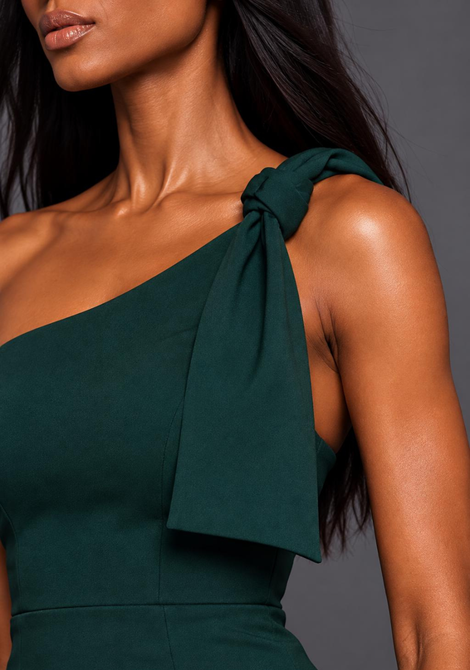 Cypress | One Shoulder Forest Green Maxi Dress