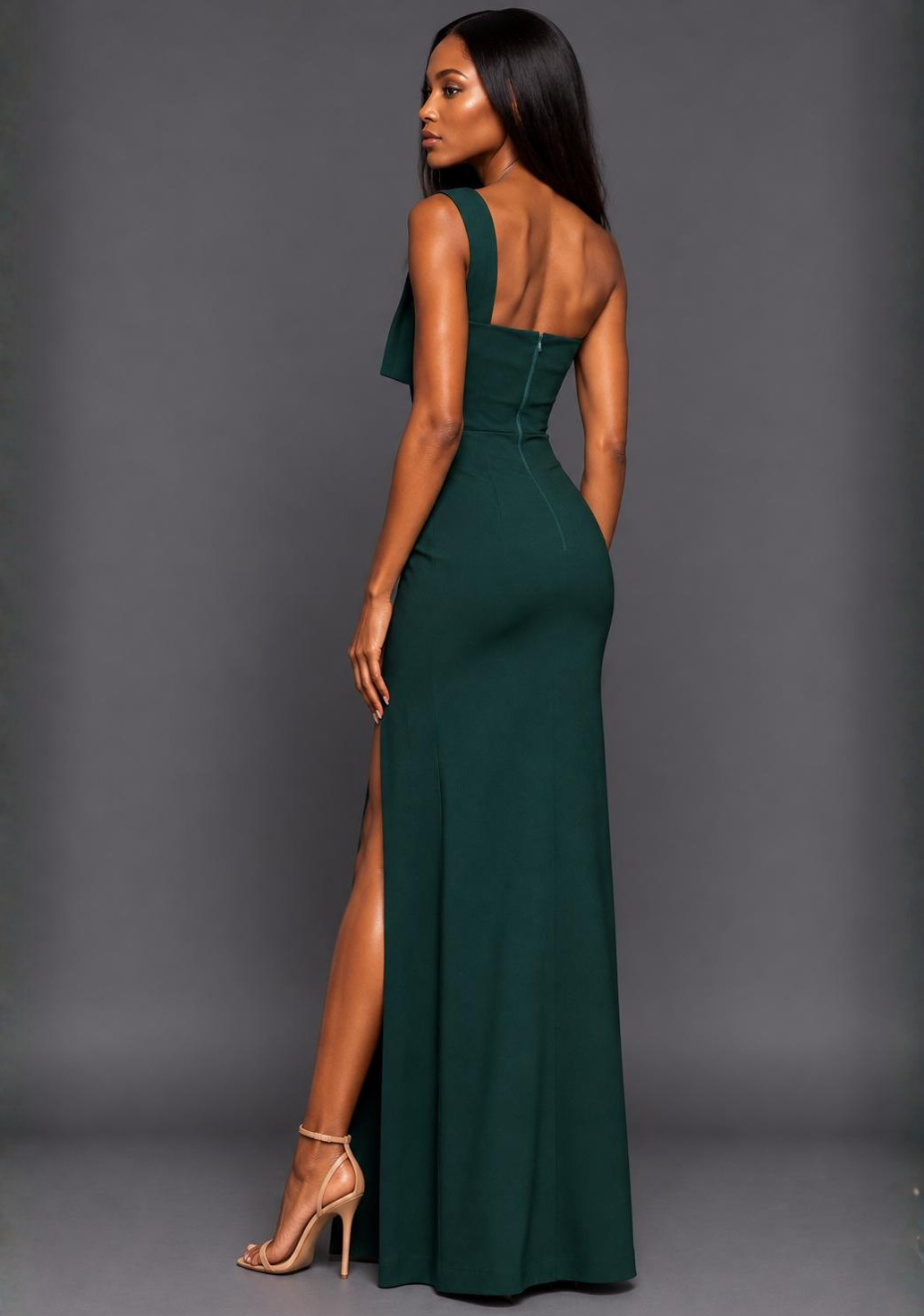 Cypress | One Shoulder Forest Green Maxi Dress