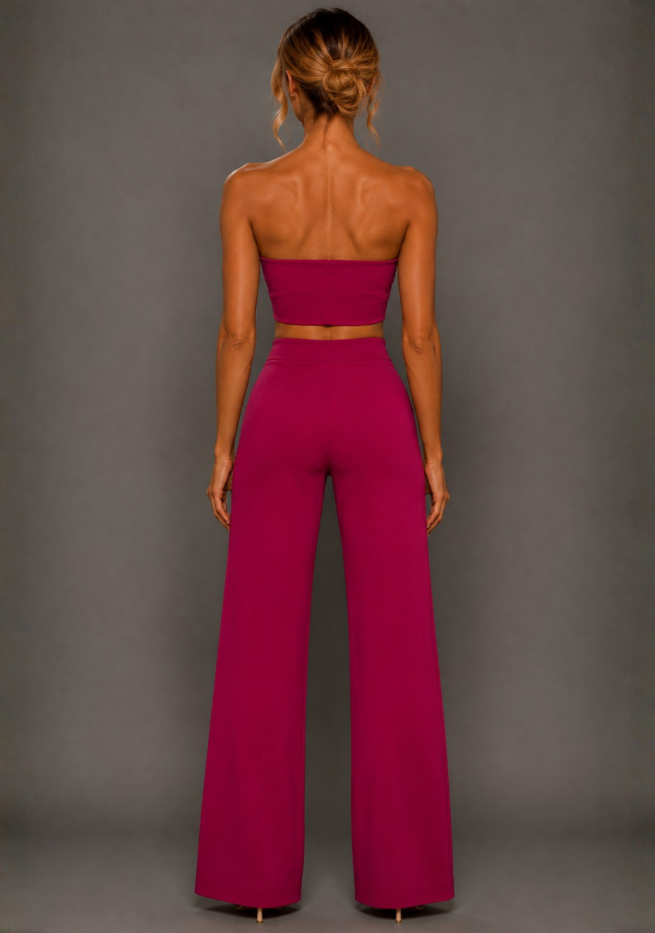 Marty | Magenta Wide Leg Trousers