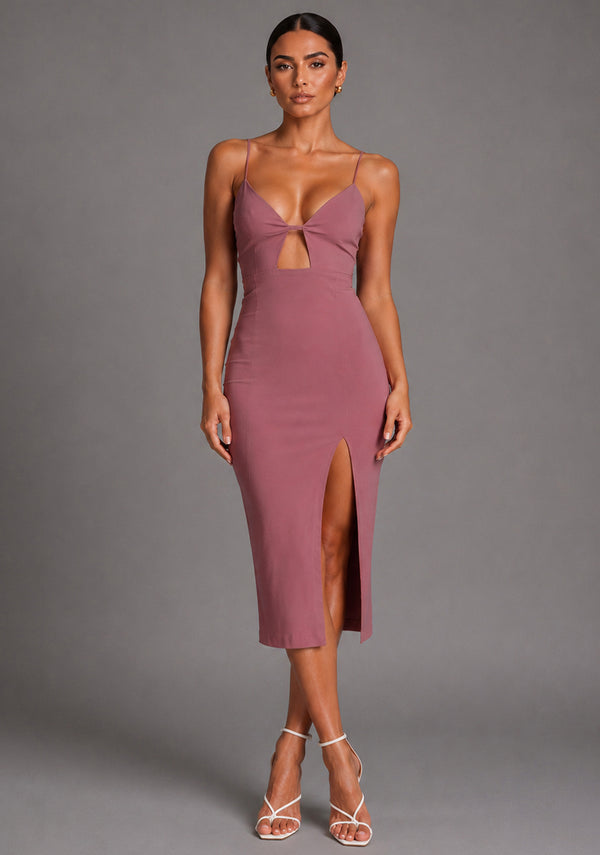 Martina | Strappy Cut Out Rose Midaxi Dress