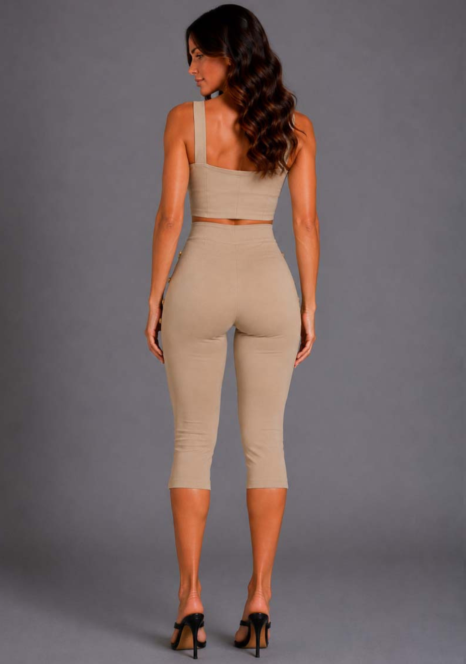 Capri | Cropped Taupe Trousers