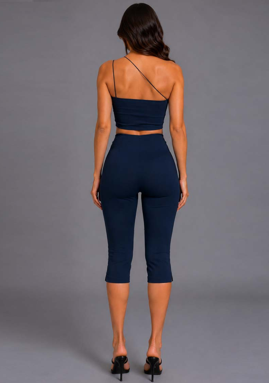 Capri | Cropped Navy Trousers