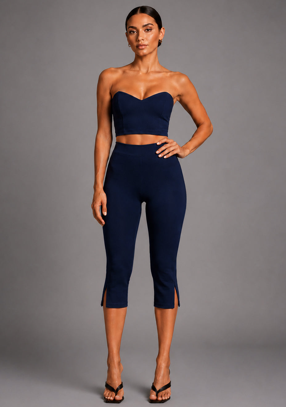 Capri | Cropped Navy Trousers