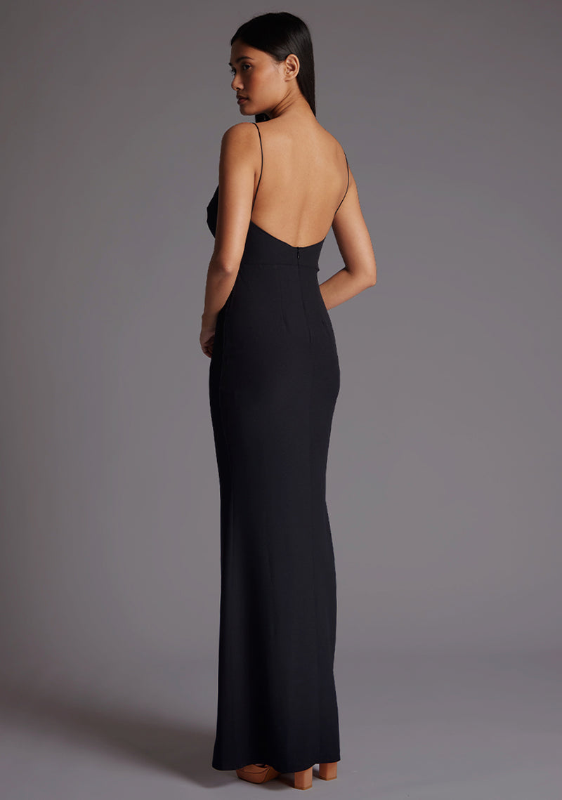 Marlowe | Fishtail Strappy Black Maxi Dress Marlowe | Fishtail Strappy Black Maxi Dress