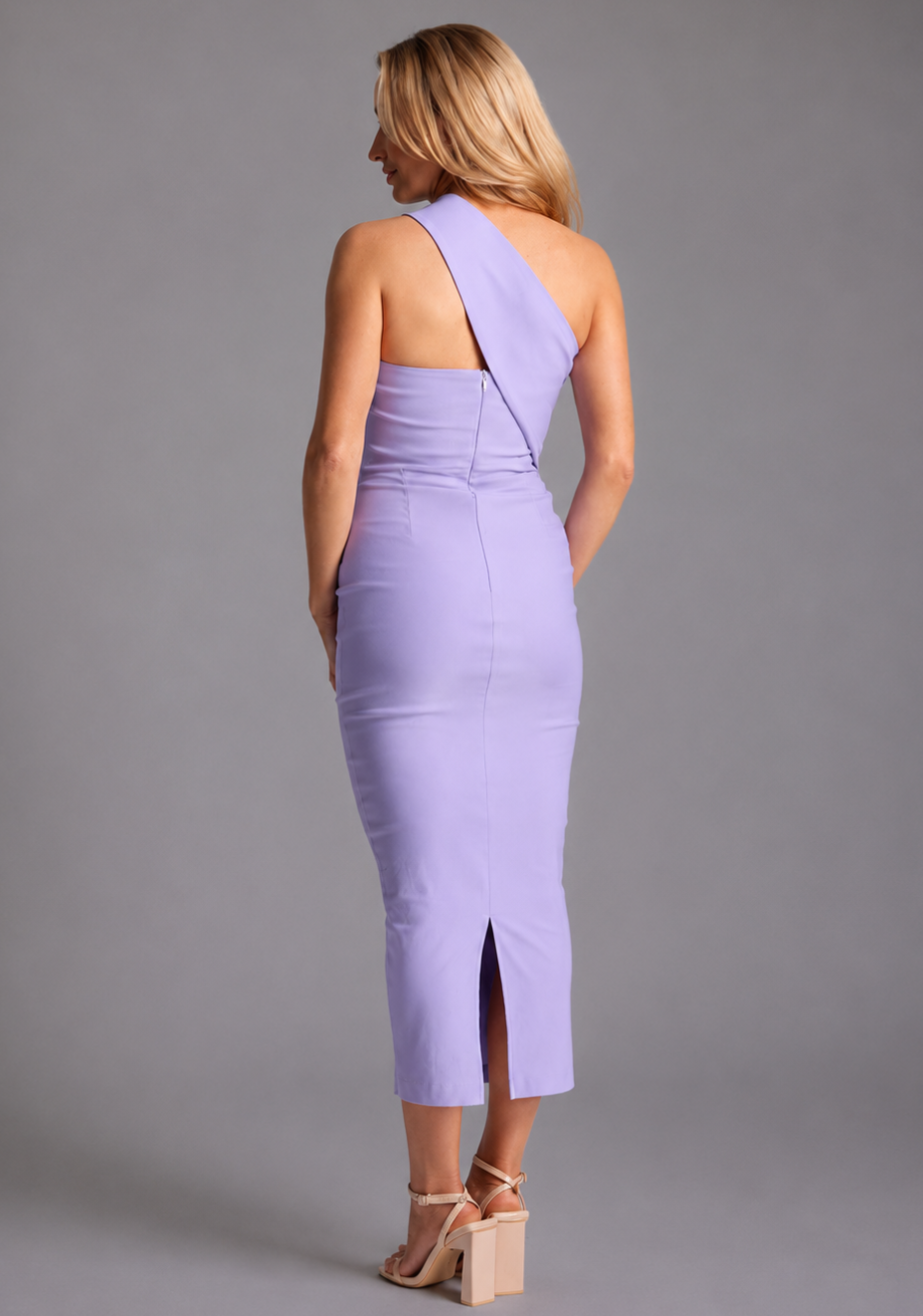 Teo | One Shoulder Bodycon Lilac Midaxi Dress