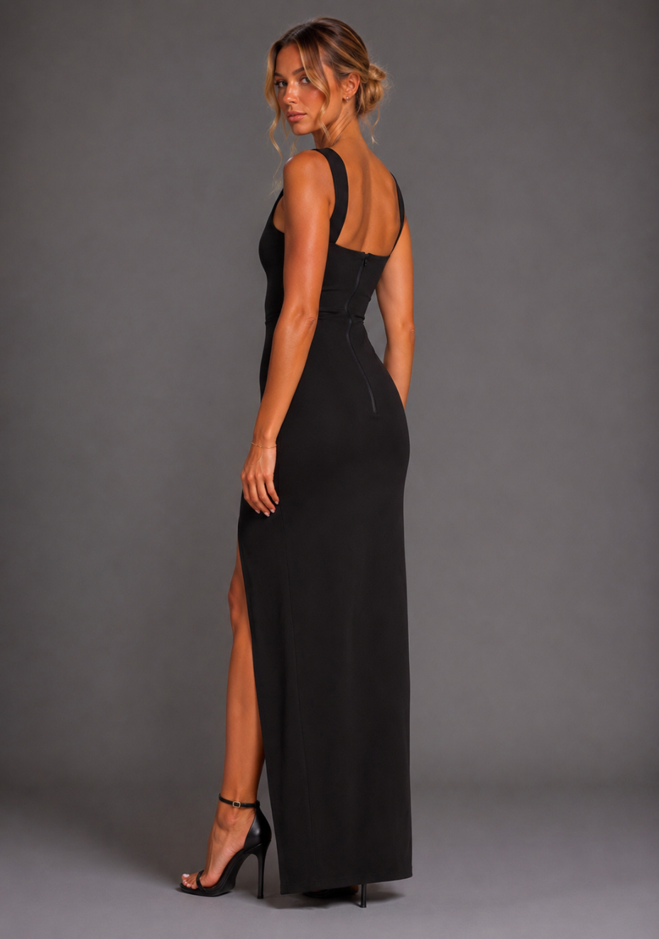 Gizelle | One Shoulder Black Maxi Dress