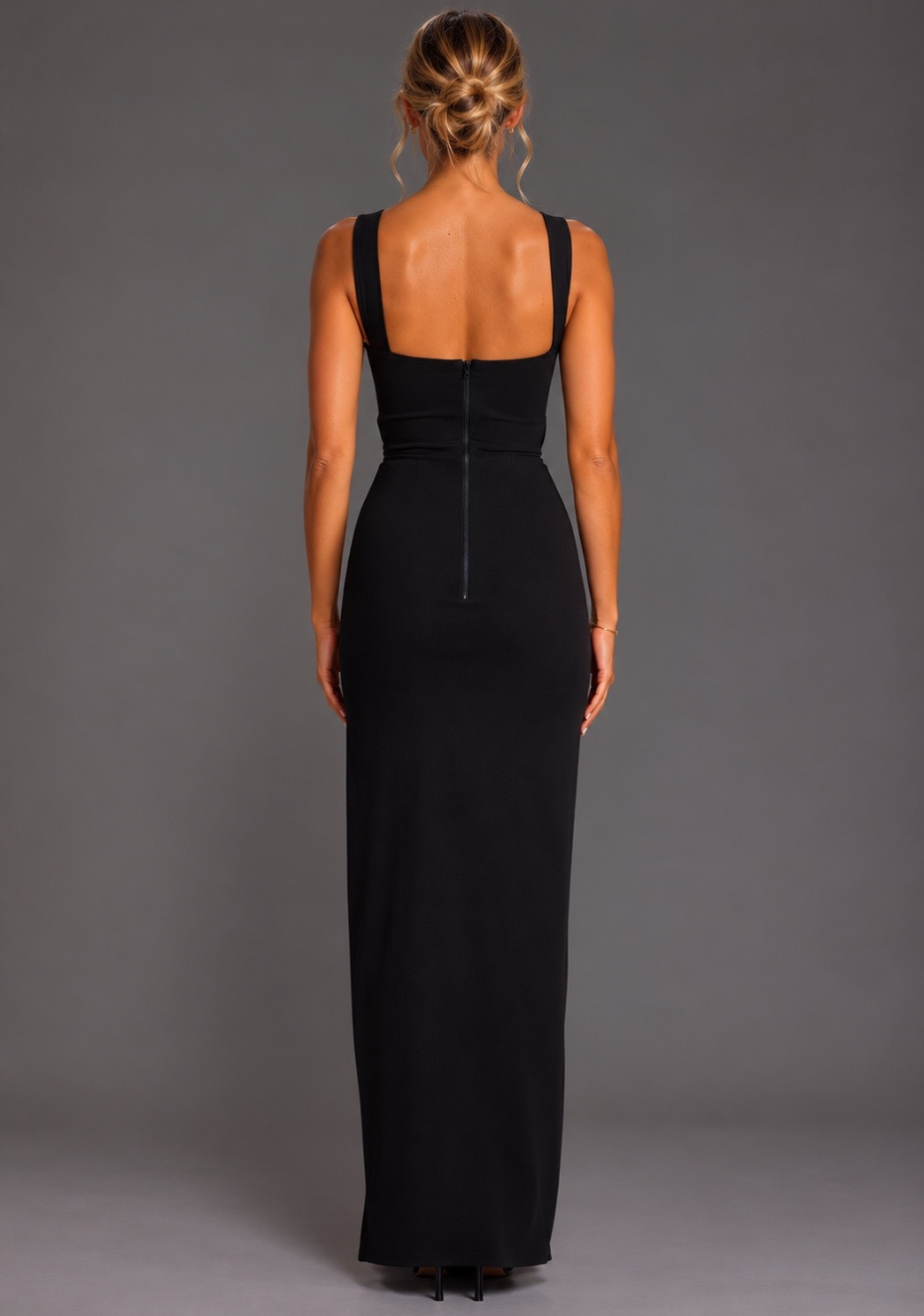 Gizelle | One Shoulder Black Maxi Dress