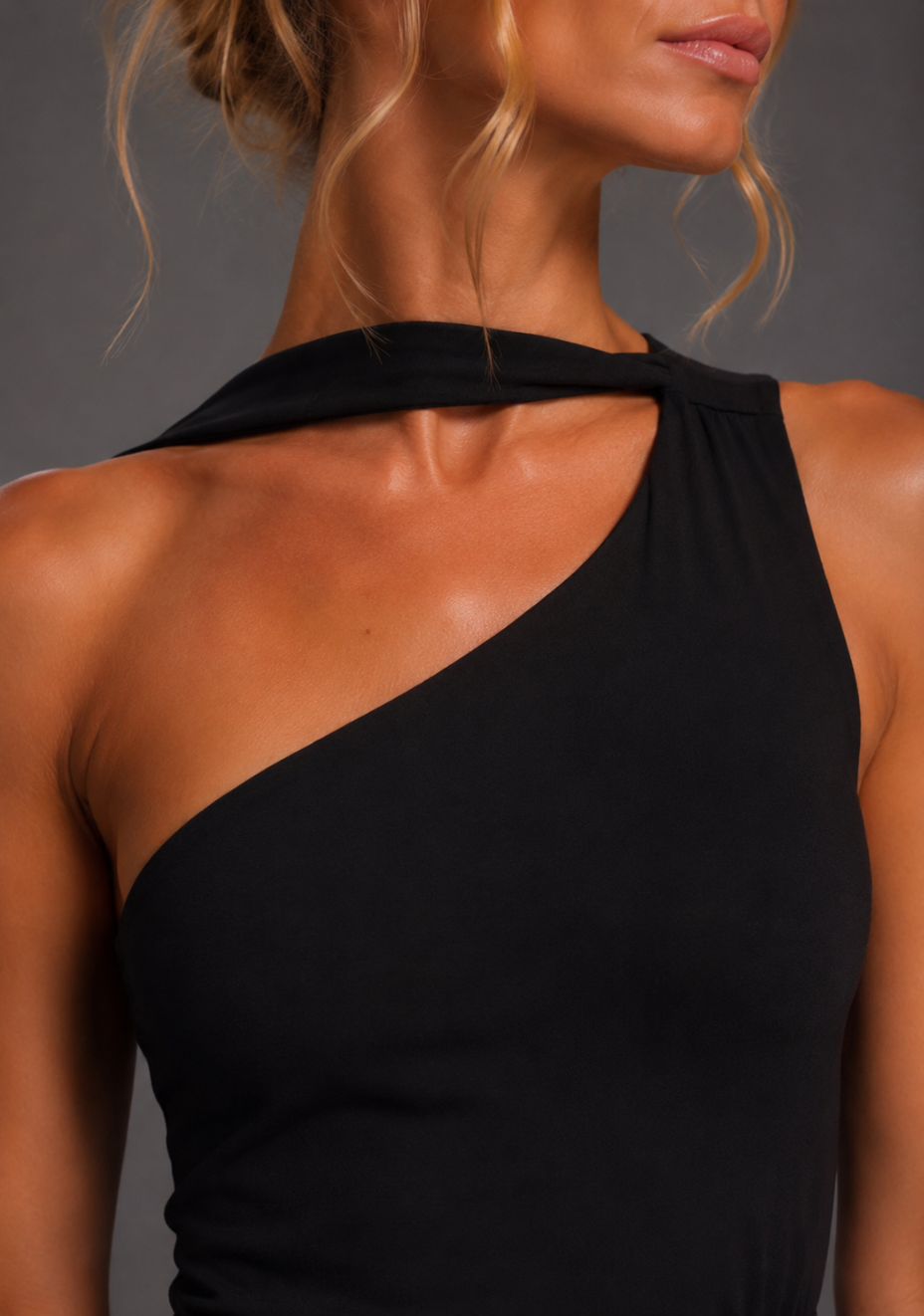 Gizelle | One Shoulder Black Maxi Dress