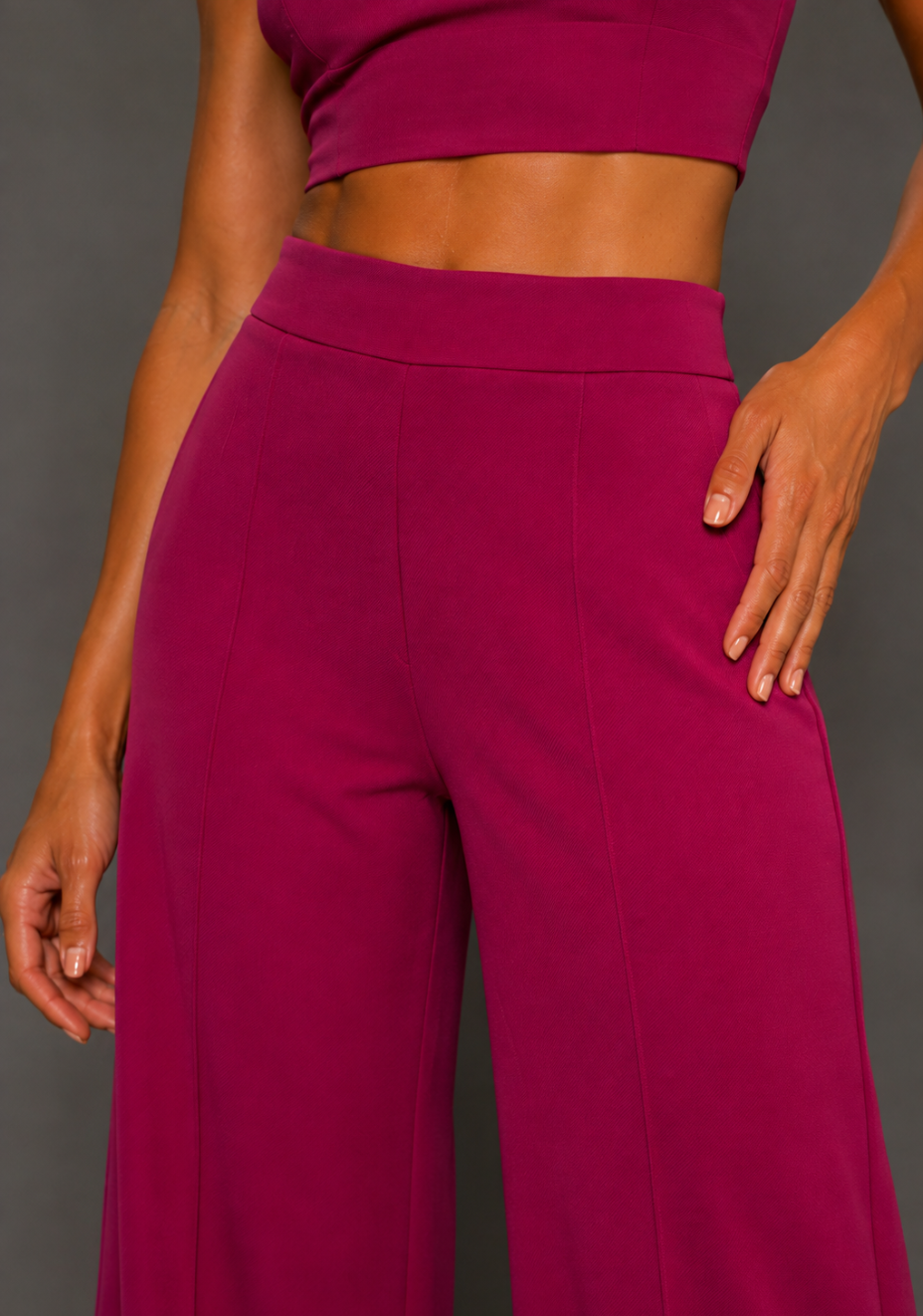 Marty | Magenta Wide Leg Trousers