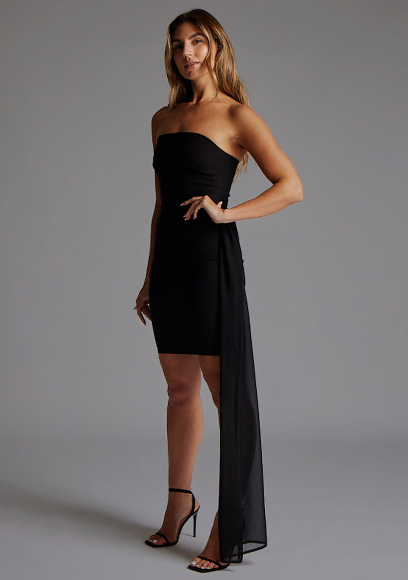 Belisse | Strapless Mini Dress With Drape Detail