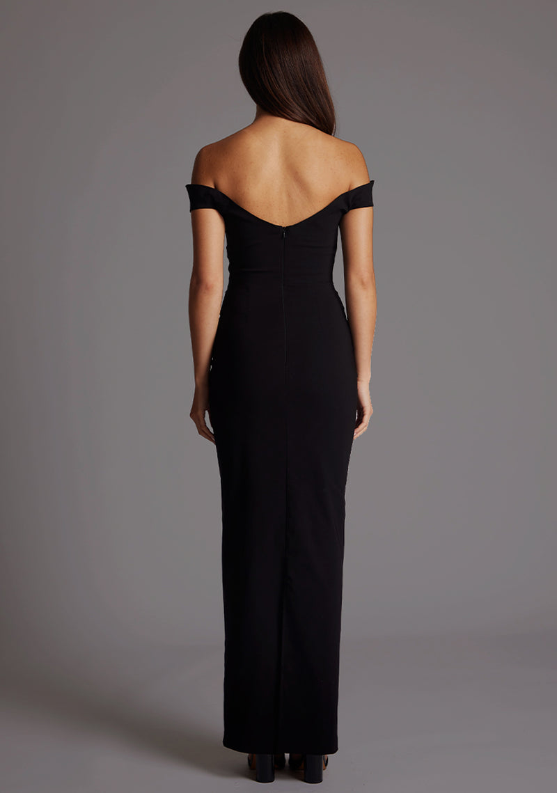 Holland | Sweetheart Neckline Off The Shoulder Black Maxi Dress Holland | Sweetheart Neckline Off The Shoulder Black Maxi Dress