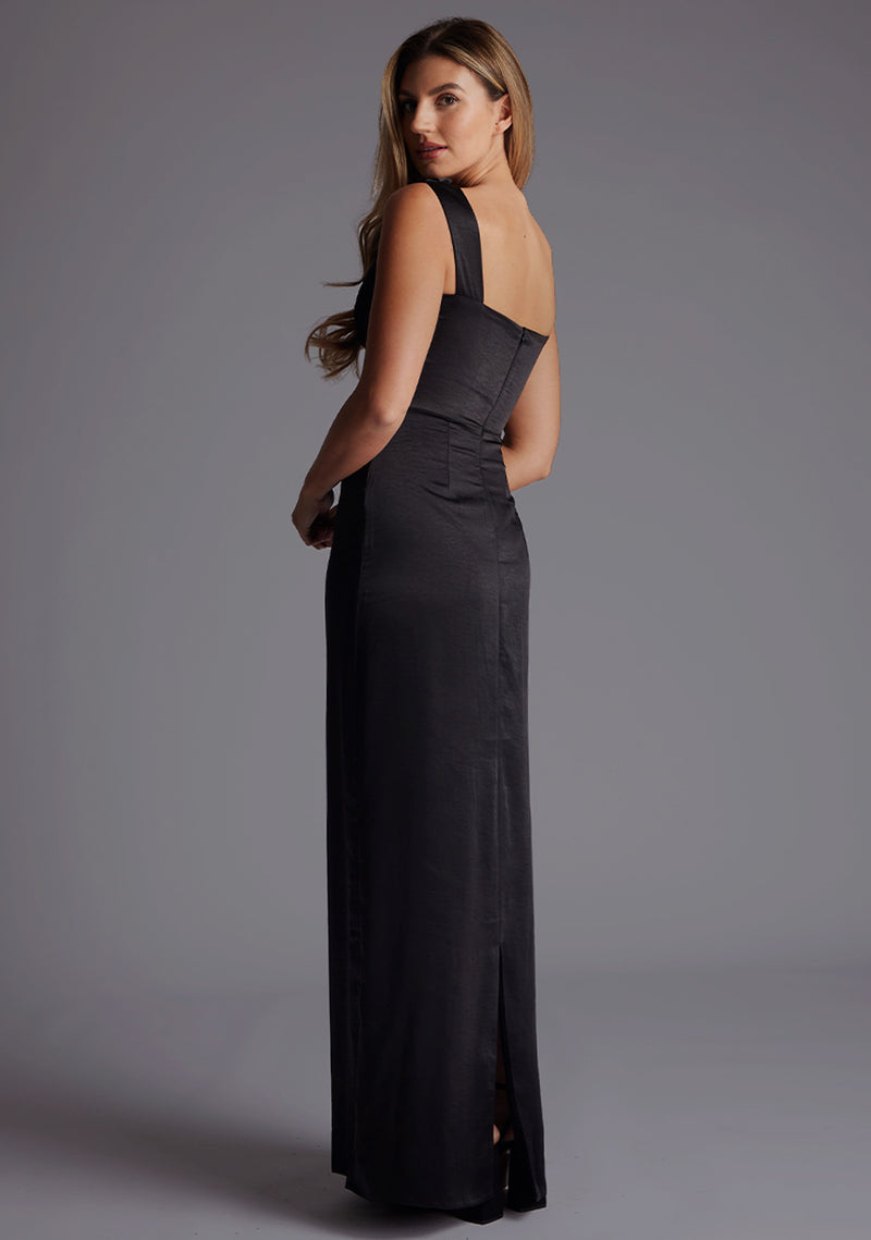 Jodie | Cowl Neck Satin Maxi Dress