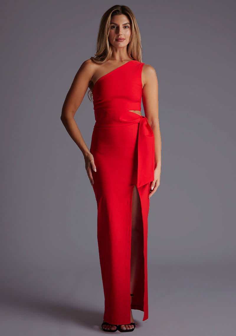 Lisbeth | One Shoulder Maxi Dress With Thigh Split
