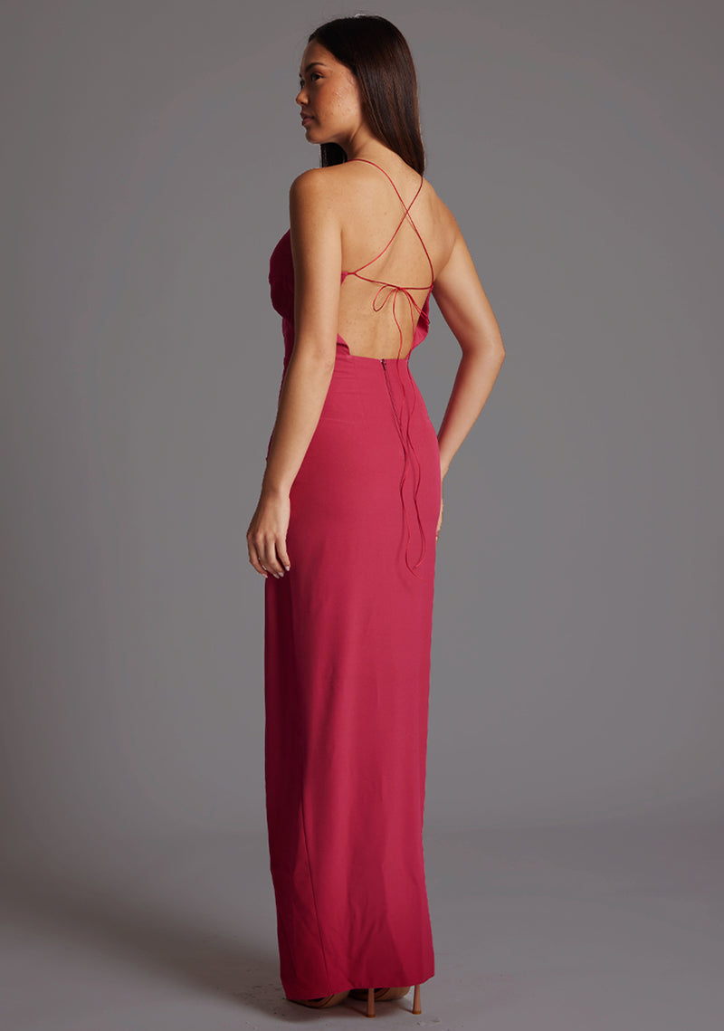 Maggie | Sweetheart Neckline Raspberry Maxi Dress Maggie | Sweetheart Neckline Raspberry Maxi Dress