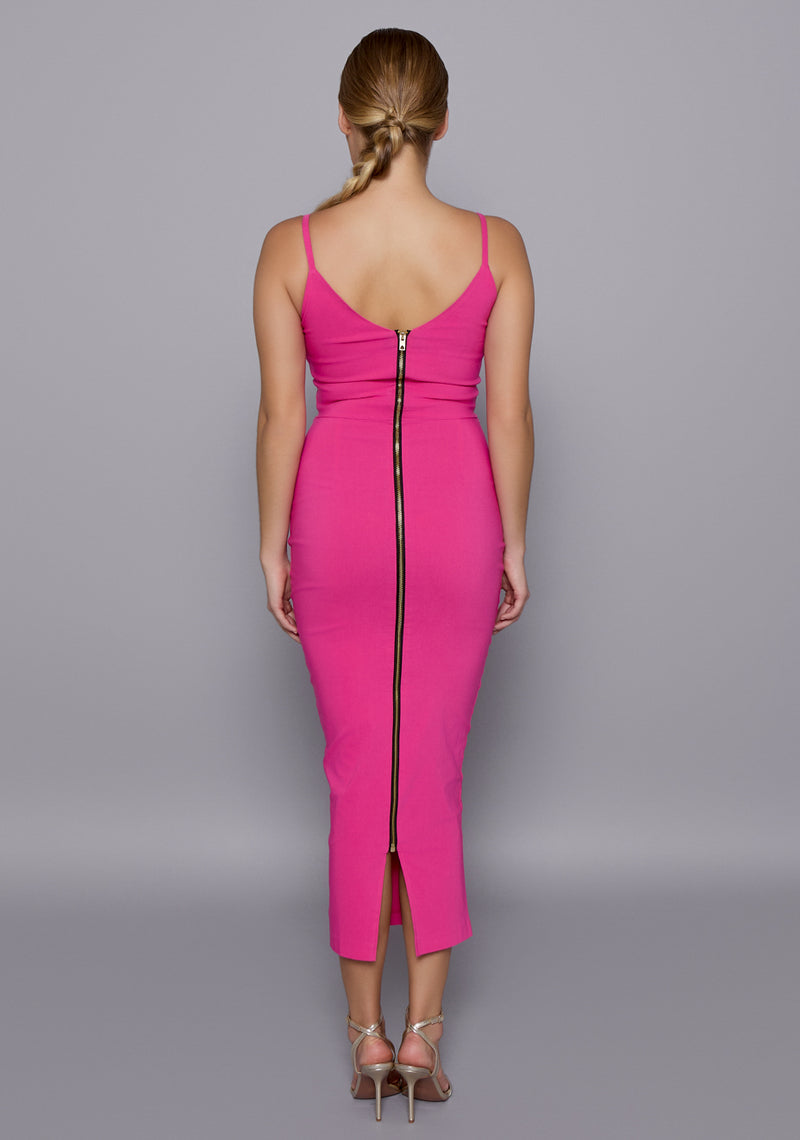 plunge open-back midaxi dress Plunge Open-Back Midaxi Dress in White