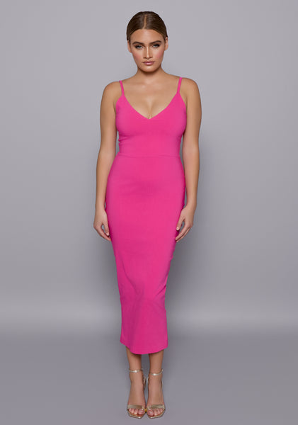Rea | Plunge Neck Bodycon Midaxi Dress