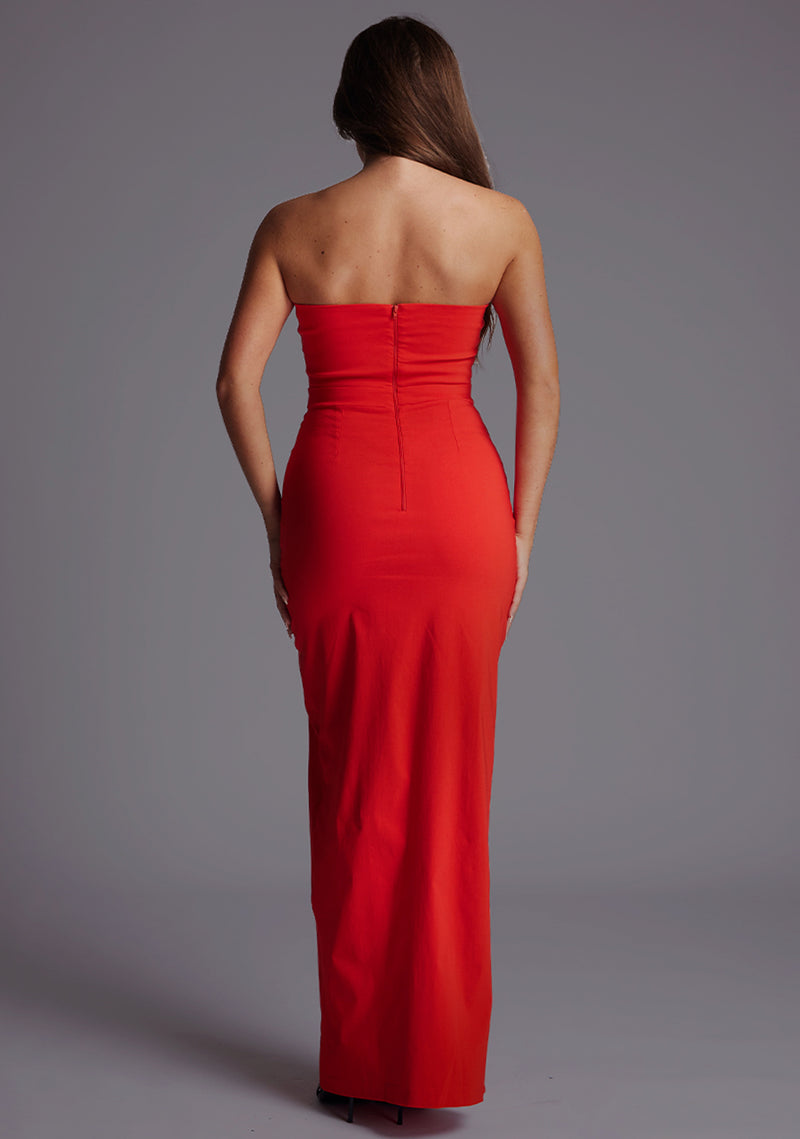 strapless open back dress Salma