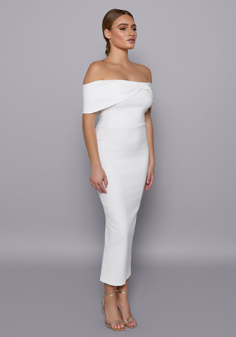 knee length dresses for ladies Sarah | Bardot Bodycon Midaxi Dress
