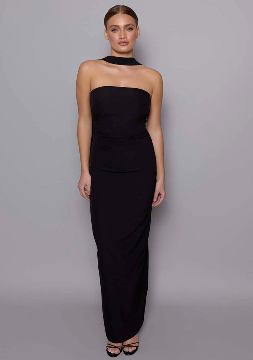 maxi dress with ruched waist Tiffany | Bandeau Black Pair it with a Eva Longoria Keeps Barbiecore NordstromMarketplace Color:Orange Floral