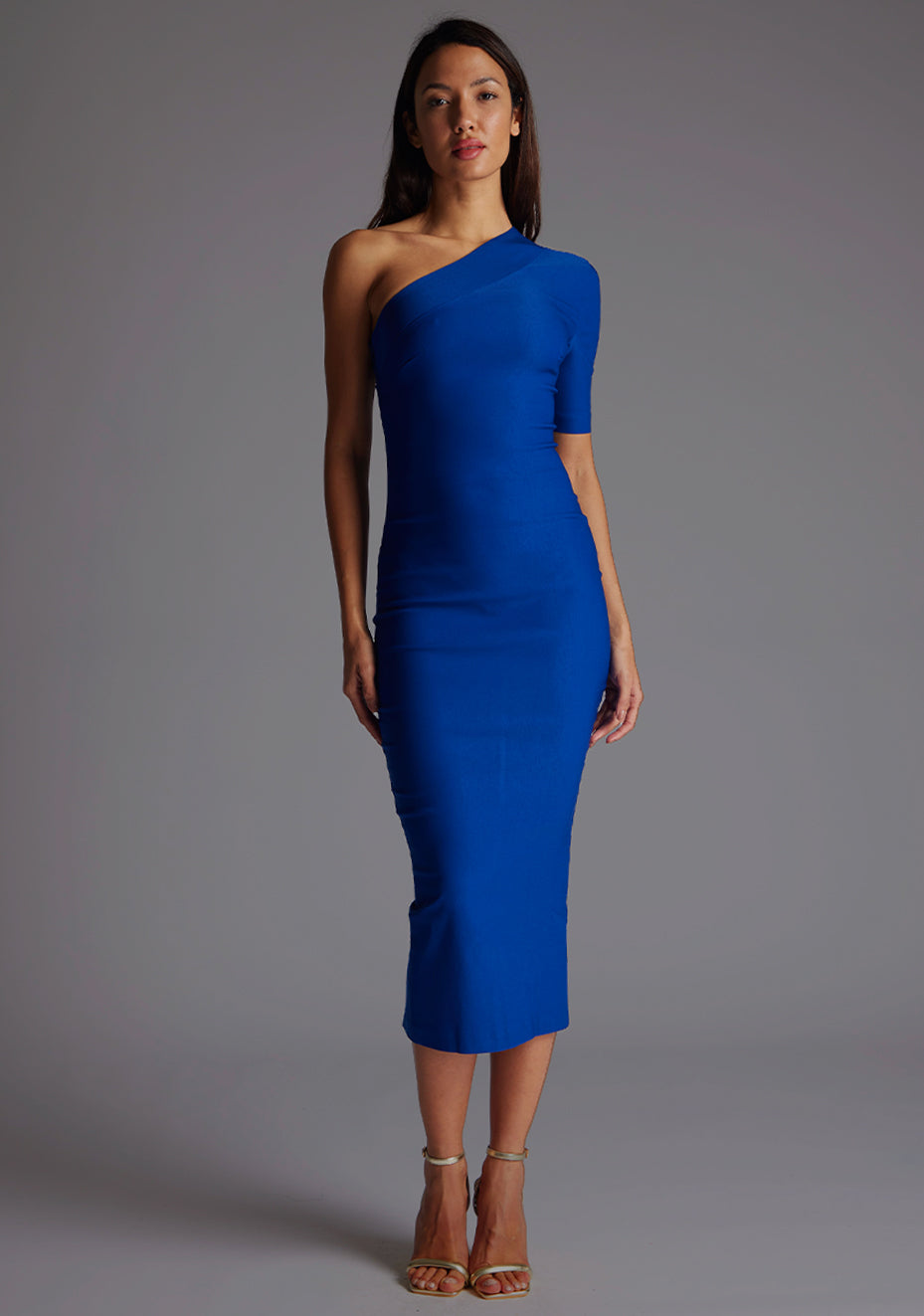 Erin | One Shoulder Bodycon Midaxi Dress - Cobalt