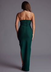 Medina | Bodycon Forest Green Maxi Dress With Side Split 6 / Forest Green Medina | Bodycon Forest Green Maxi Dress With Side Split 6 / Forest Green