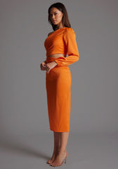 orange satin midi dress Buy Friends Like These Orange/Ombre Satin Ruched Short Sleeve Midi Dress  from Next USA