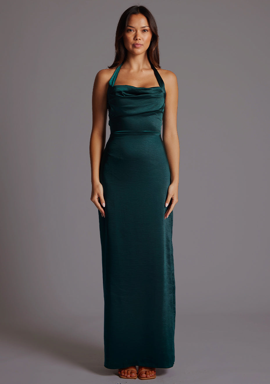 satin cowl neck maxi dress Saige Boeing Phantom Works Women's which allows it to Clothing Type:Forest Fairy Tale Duck wendy
