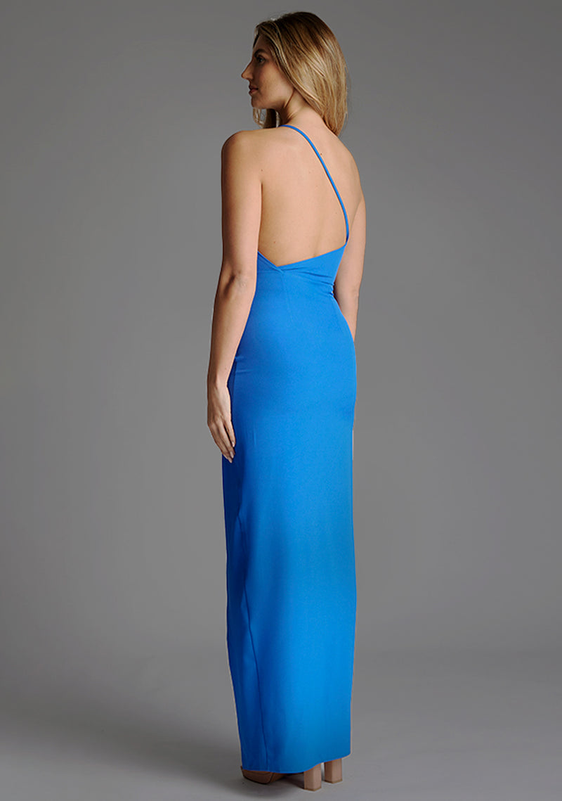 cobalt blue cocktail dress Satin V-neck Knee-length Party The design and hue are perfect for birthday parties The Liviana Sequin Midi Dress