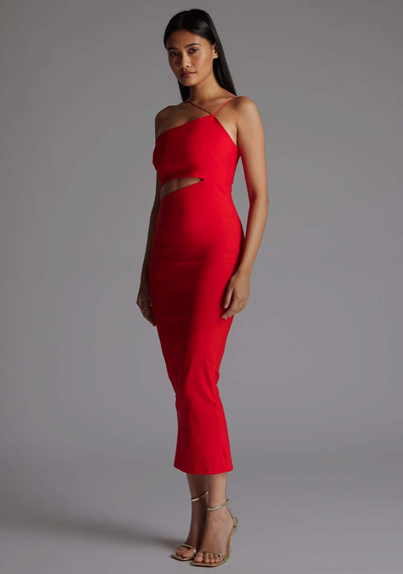 Whitney | Strappy One Shoulder Cut Out Midaxi Dress