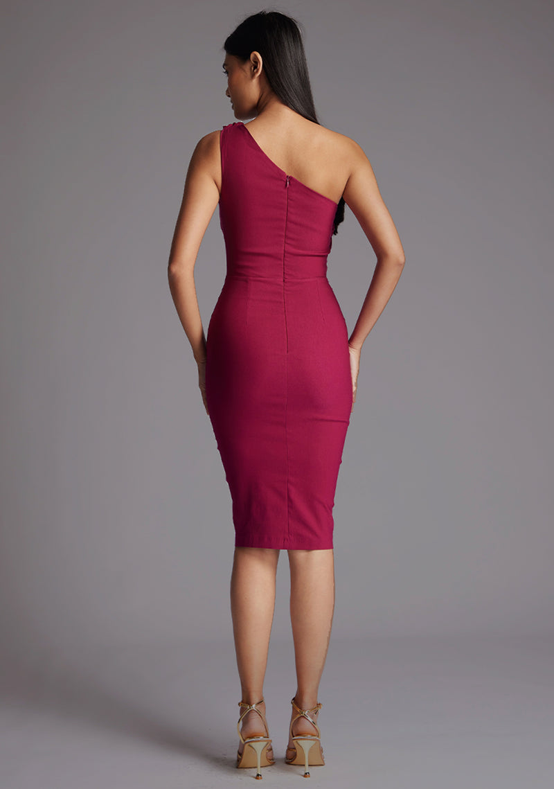 Xyla | One Shoulder Bodycon Midi Dress
