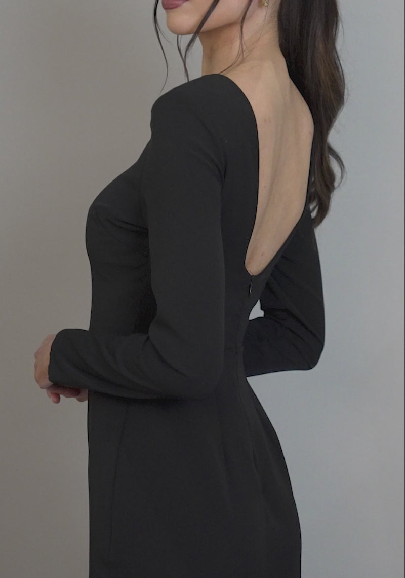 strapless open back dress Olivia Long Sleeve Maxi Dress main image 1
