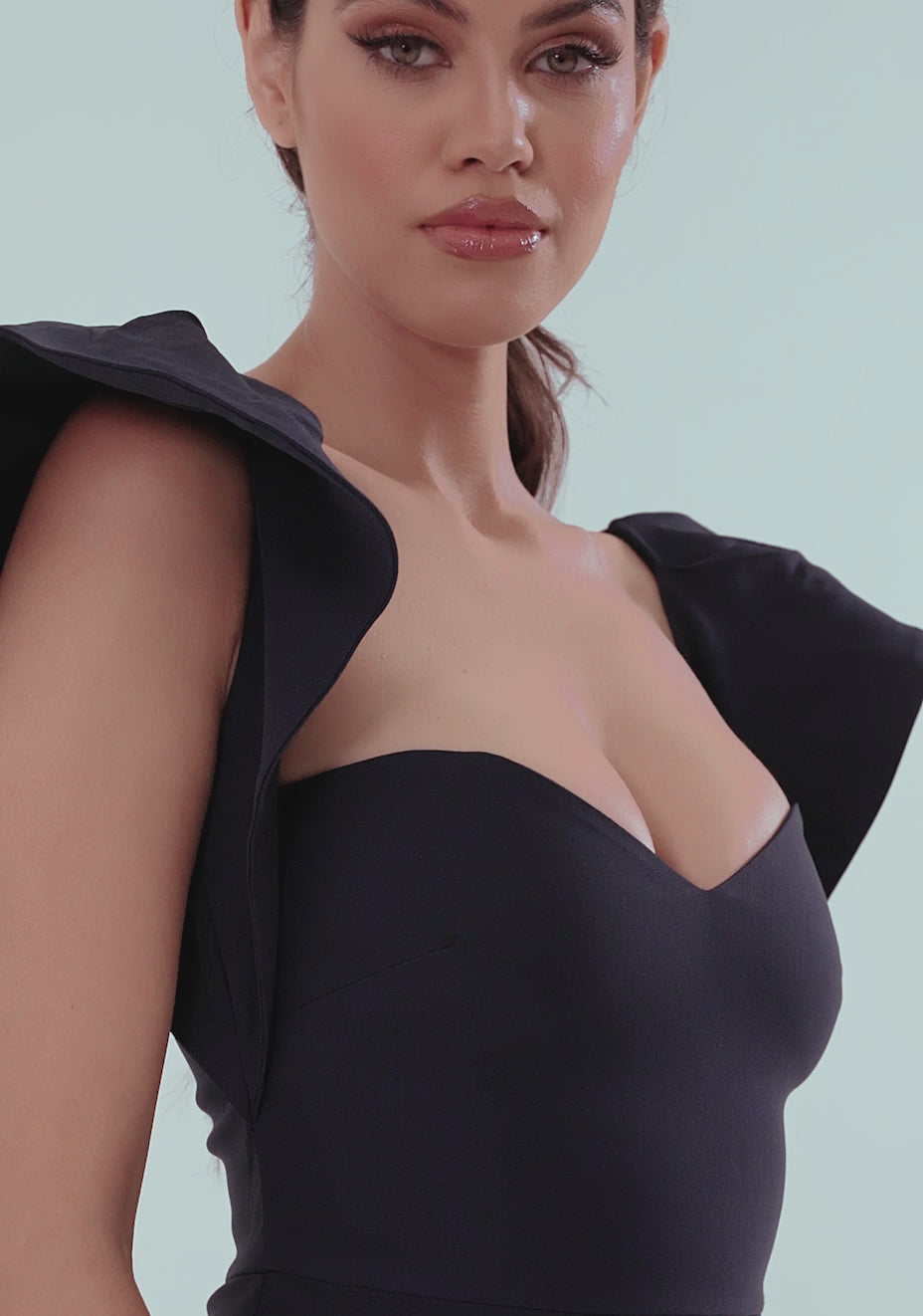 Sunday | Frill Shoulder Navy Midaxi Dress