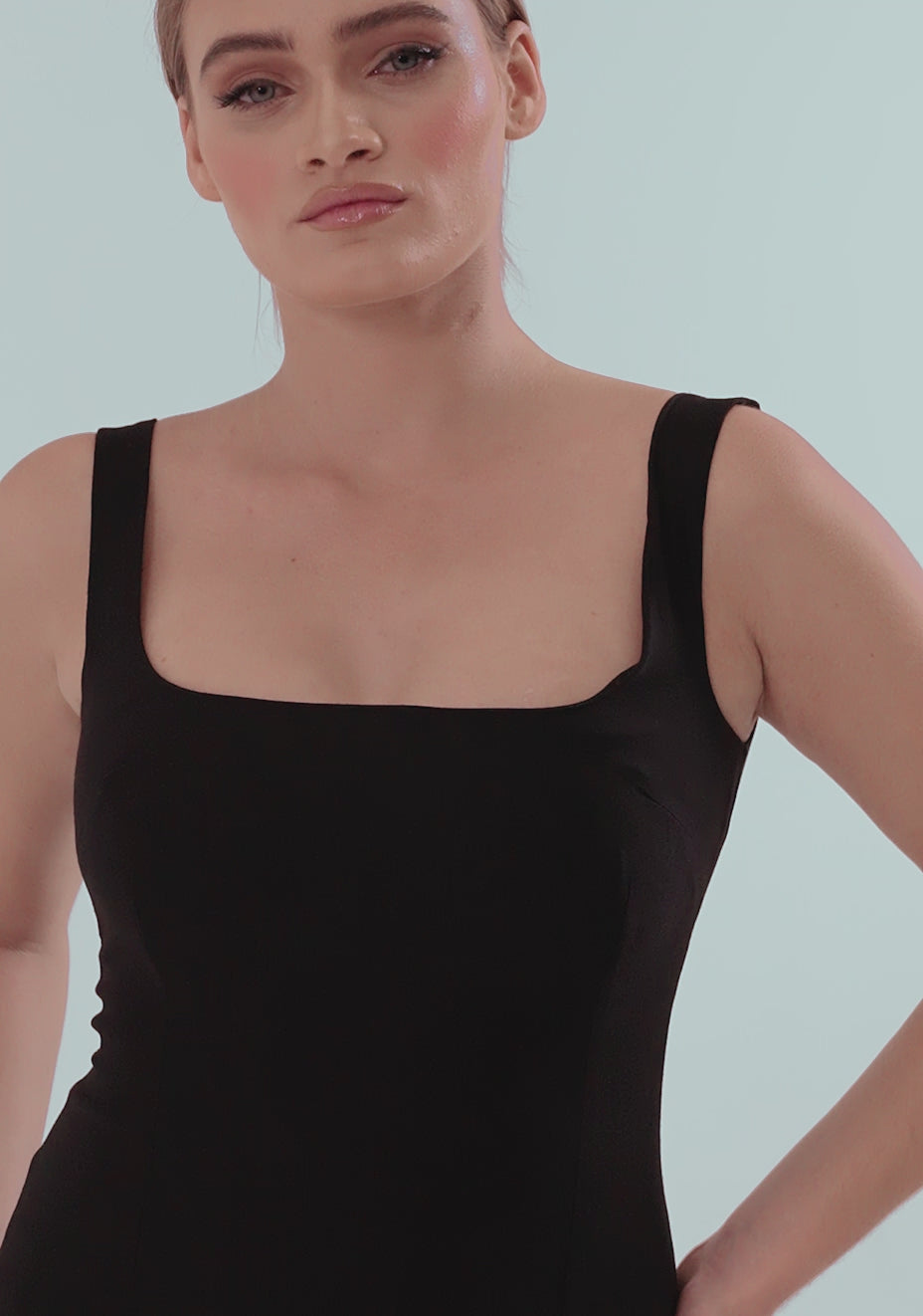 専用→DRESSLAVE square neck boxy all in one DARING DIVA Pencil Sleeveless Square Neck Bodycon Dress L Black